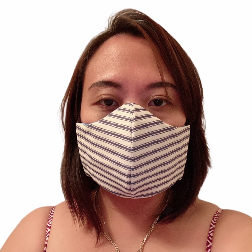 100% Cotton Stripe Custom Homemade Facemask - Picture 2 of 4